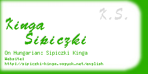 kinga sipiczki business card